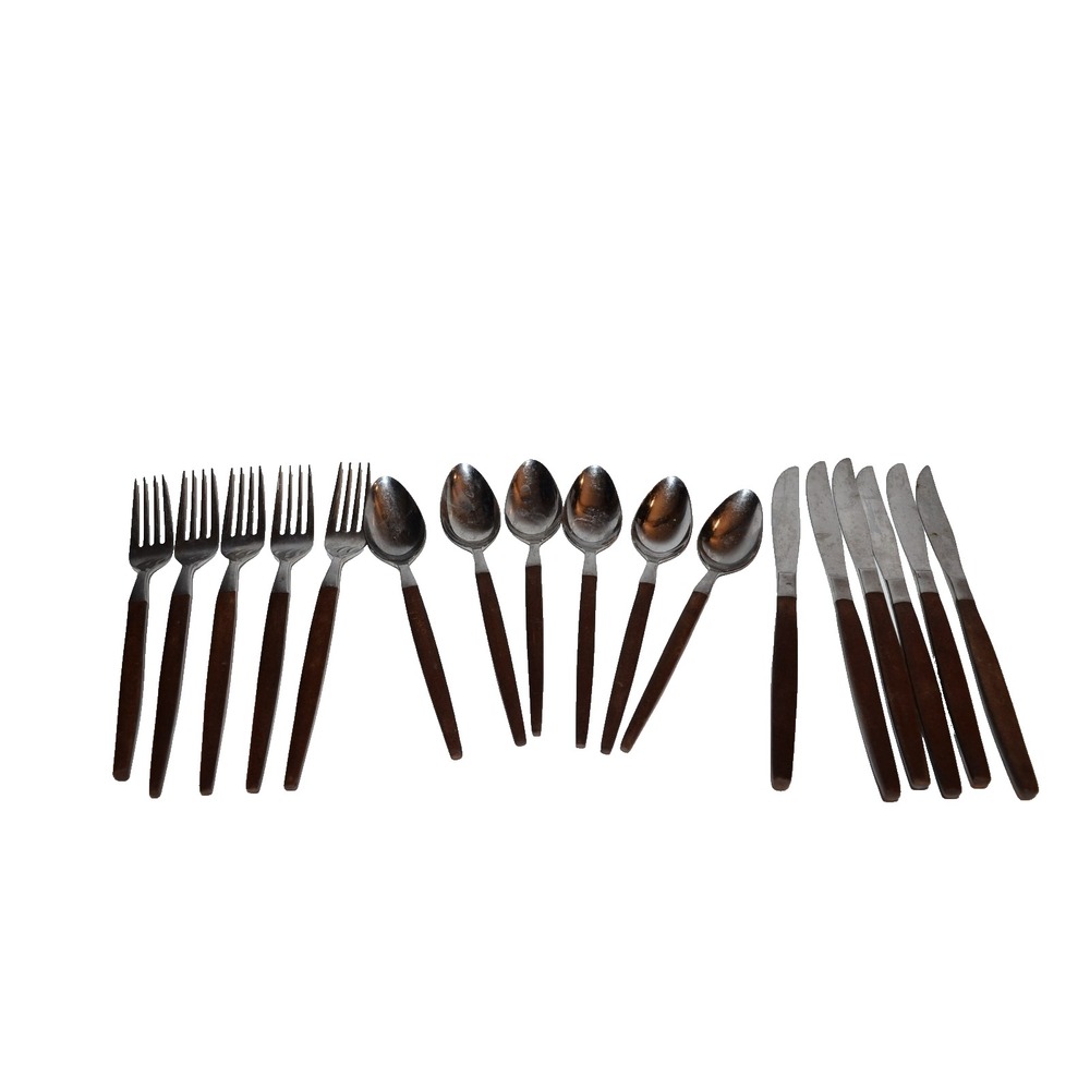 Vtg Ekco Eterna Canoe Muffin 17pc Flatware Set MCM Replacements